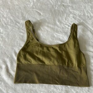 PINK Active USA Green Sports Bra with Scoop Neck